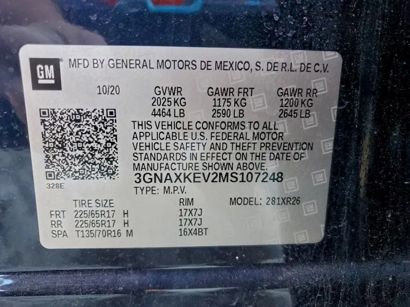 2021 CHEVROLET EQUINOX LT  