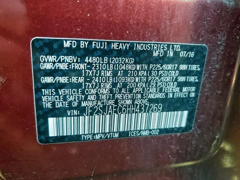 2017 SUBARU FORESTER 2.5I PREMIUM  