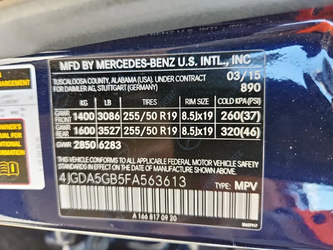 2015 MERCEDES-BENZ ML 400 4MATIC  