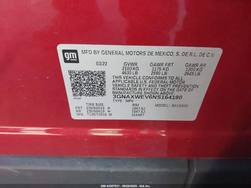 2022 CHEVROLET EQUINOX AWD RS