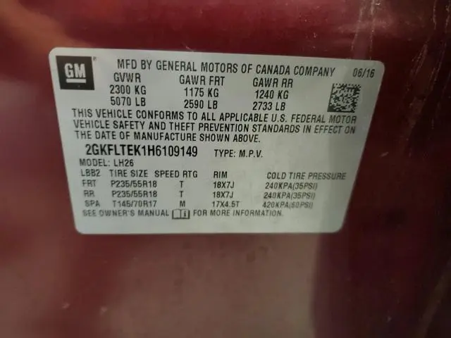 2017 GMC TERRAIN SLE  