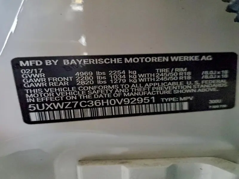 2017 BMW X3 SDRIVE28I  