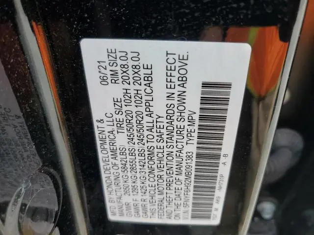 2021 HONDA PILOT TOURING  