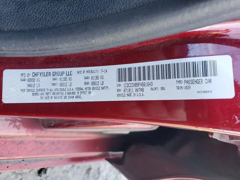 2015 CHRYSLER 200 LIMITED  