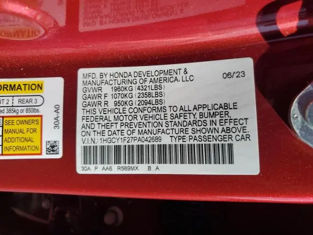 2023 HONDA ACCORD LX