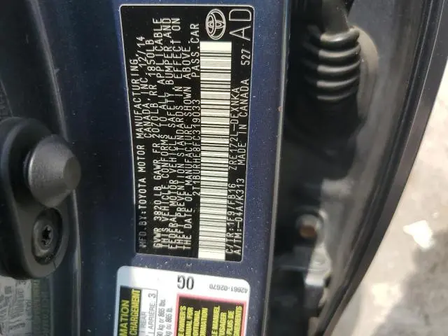 2015 TOYOTA COROLLA L  