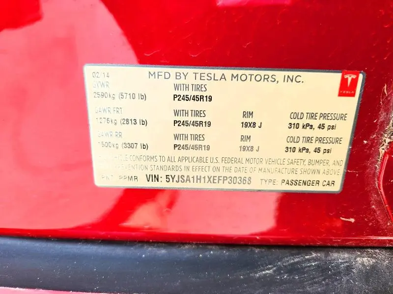 2014 TESLA MODEL S   