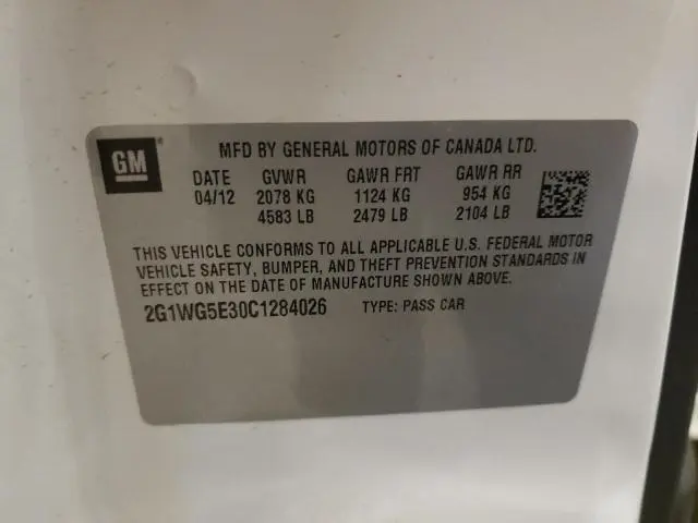 2012 CHEVROLET IMPALA LT  