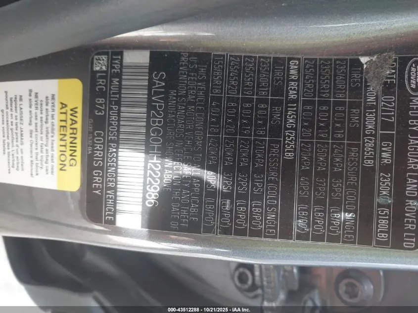 2017 LAND ROVER RANGE ROVER EVOQUE SE/SE PREMIUM