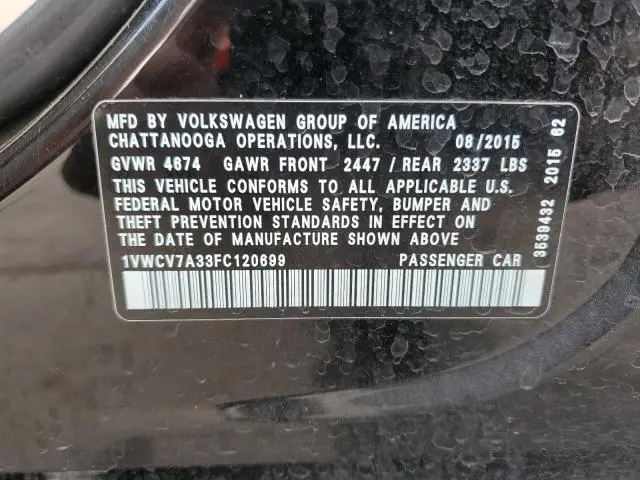 2015 VOLKSWAGEN PASSAT SEL