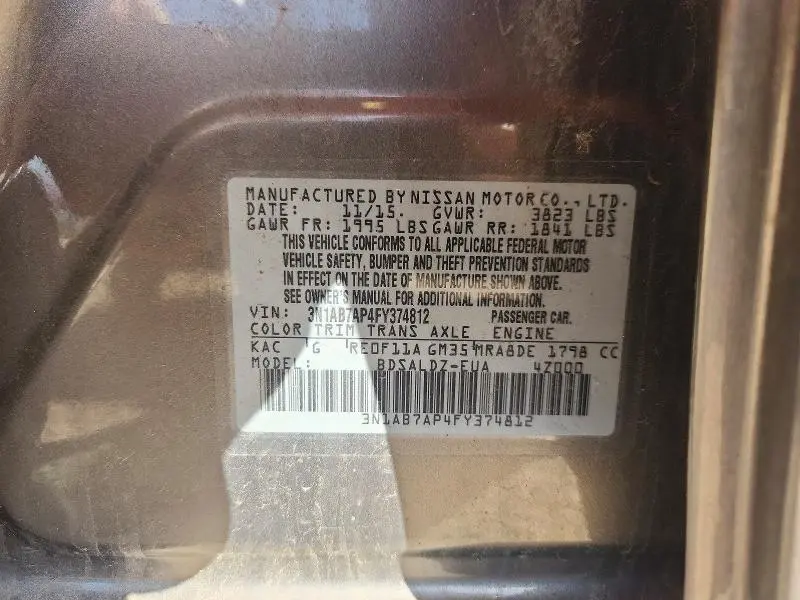 2015 NISSAN SENTRA SV  