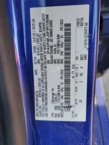 2015 FORD FIESTA SE  