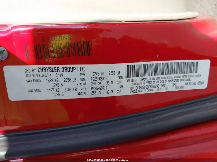 2014 DODGE GRAND CARAVAN SXT