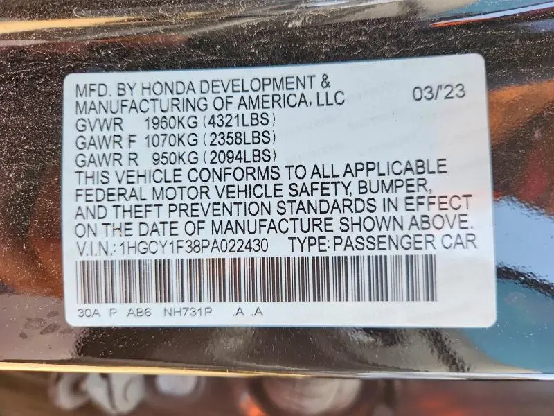 2023 HONDA ACCORD EX  