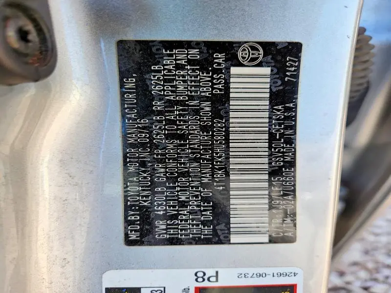 2017 TOYOTA CAMRY XSE V6  