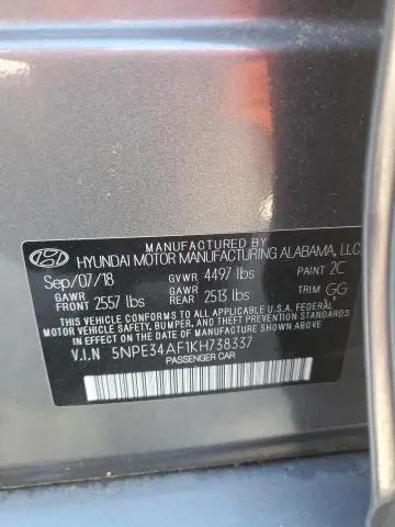 2019 HYUNDAI SONATA LIMITED  