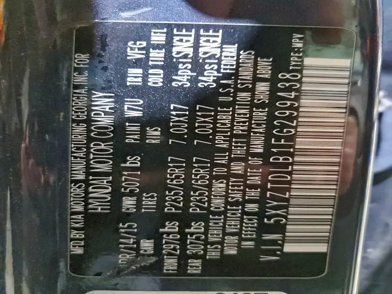 2015 HYUNDAI SANTA FE SPORT   