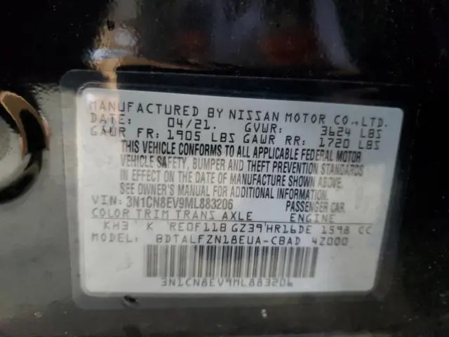 2021 NISSAN VERSA SV  