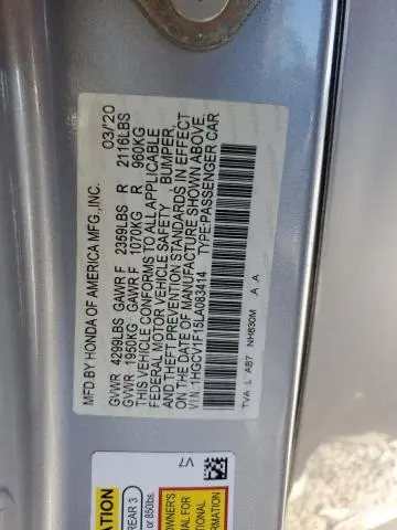 2020 HONDA ACCORD LX