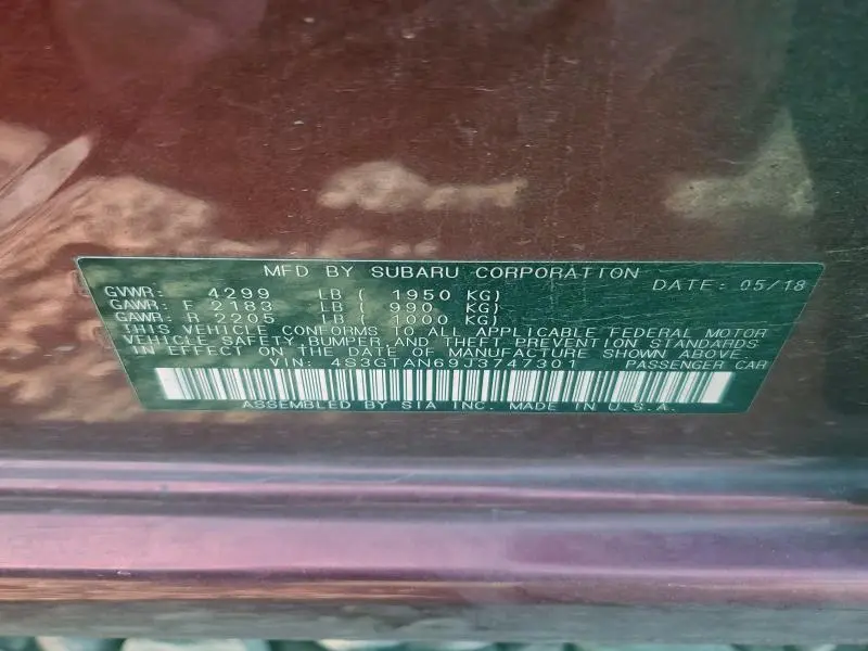 2018 SUBARU IMPREZA LIMITED  