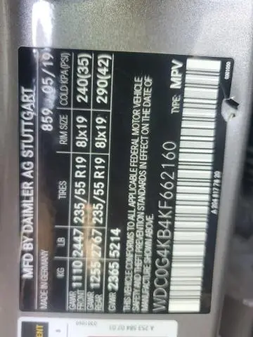 2019 MERCEDES-BENZ GLC 300 4MATIC  