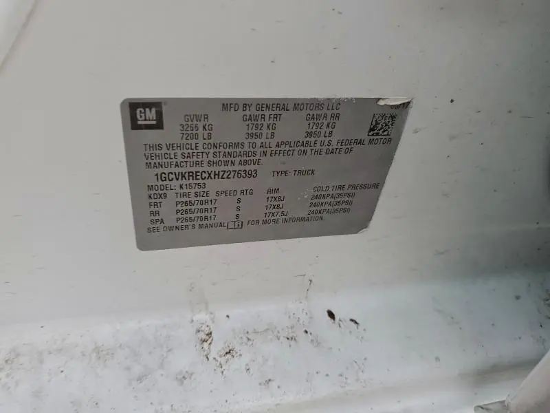 2017 CHEVROLET SILVERADO K1500 LT  