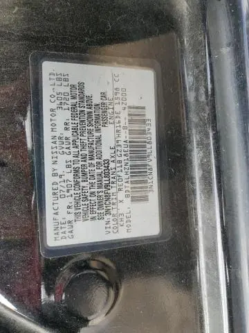 2020 NISSAN VERSA SR  