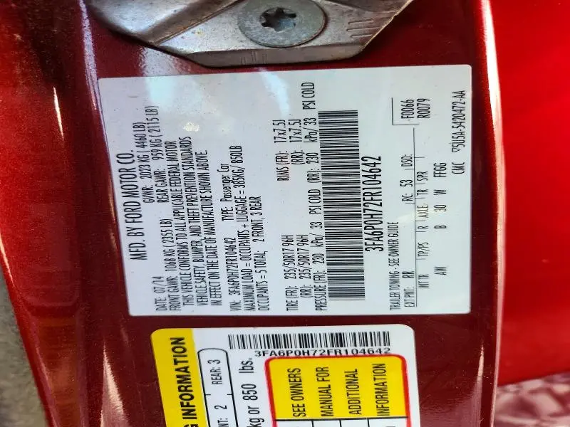 2015 FORD FUSION SE  