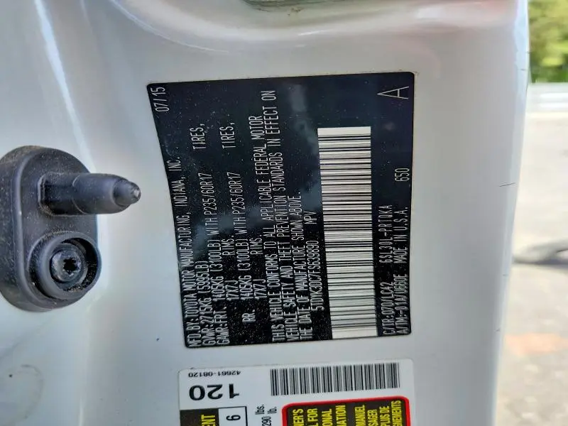 2015 TOYOTA SIENNA XLE PREMIUM 8-PASSENGER  