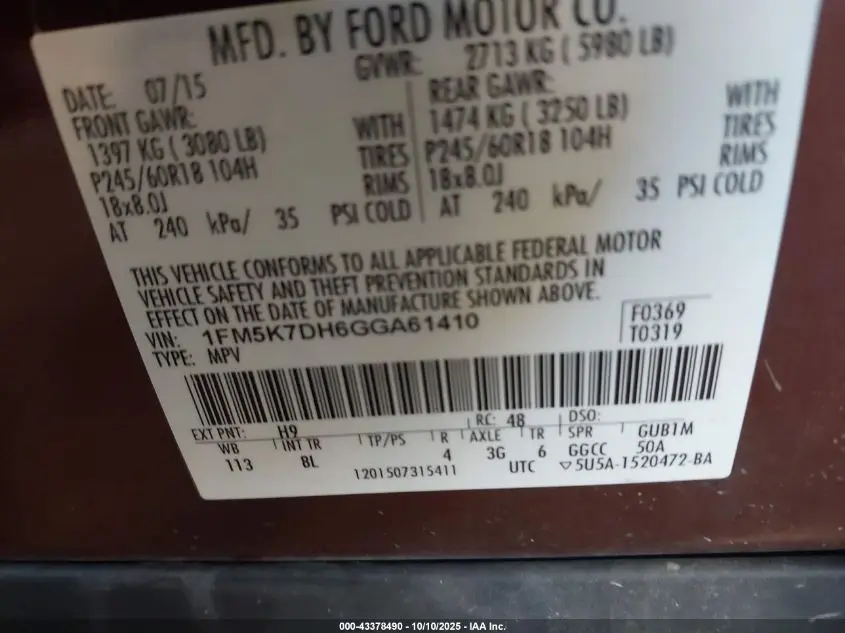 2016 FORD EXPLORER XLT