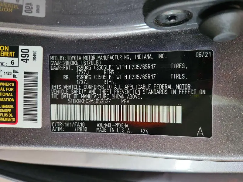 2021 TOYOTA SIENNA LE  