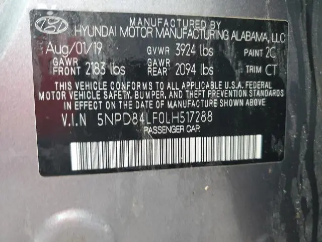 2020 HYUNDAI ELANTRA SEL  