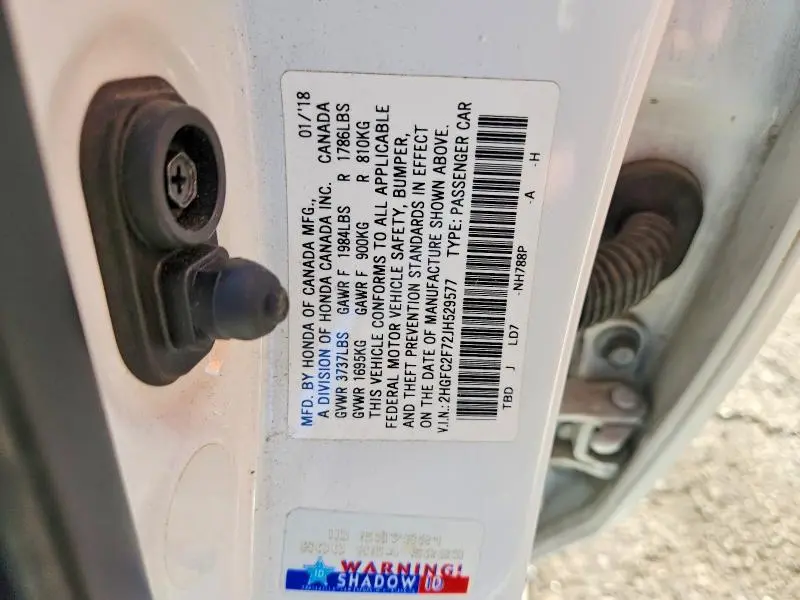 2018 HONDA CIVIC EX  