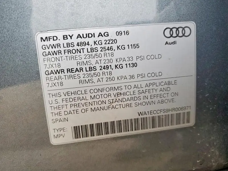 2017 AUDI Q3 PREMIUM  