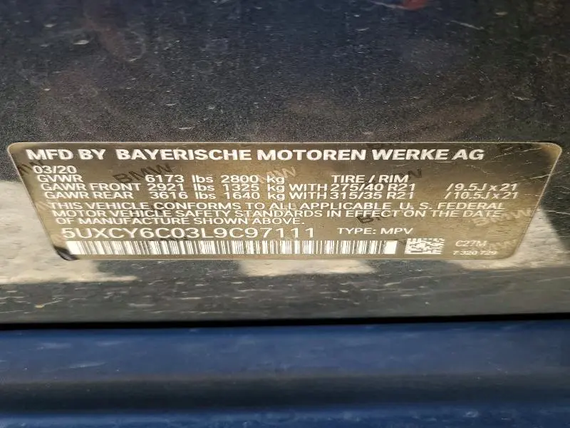 2020 BMW X6 XDRIVE40I  