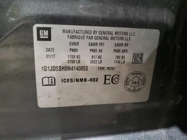 2017 CHEVROLET SONIC LT  