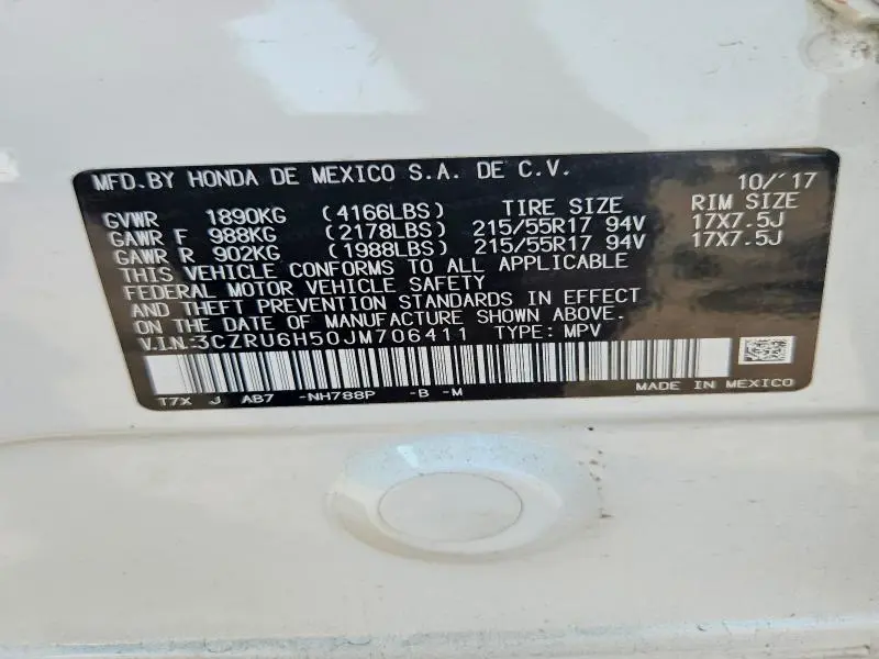 2018 HONDA HR-V EX  
