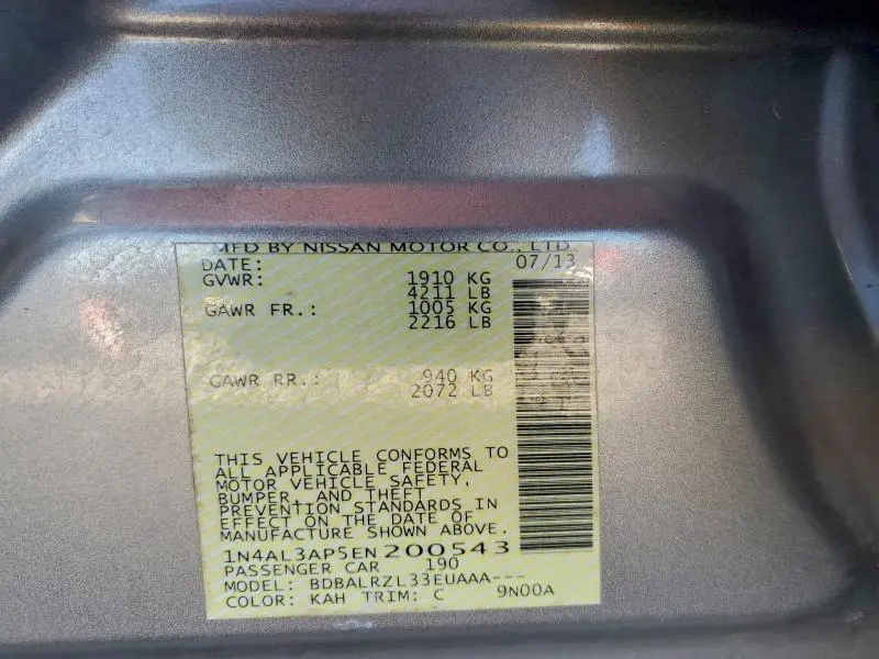 2014 NISSAN ALTIMA 2.5  