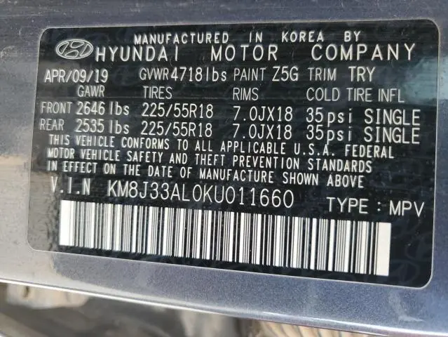 2019 HYUNDAI TUCSON LIMITED  