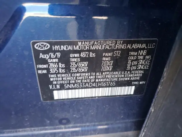 2020 HYUNDAI SANTA FE SEL  