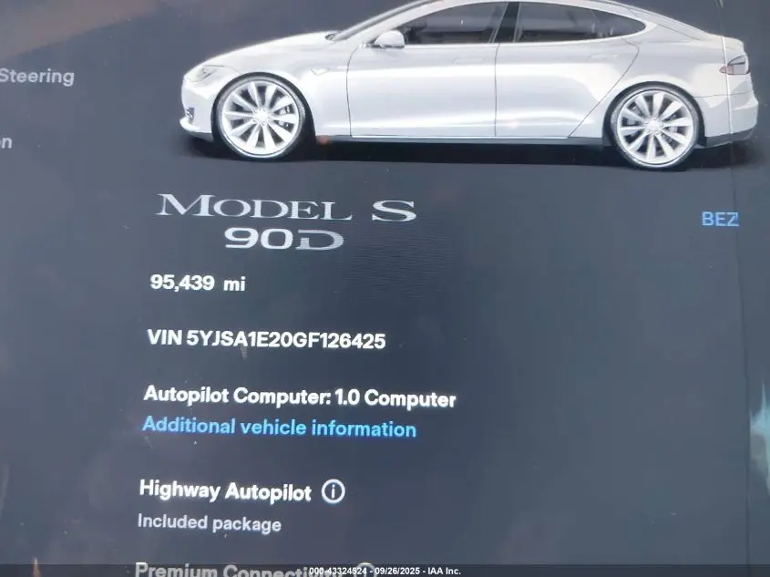 2016 TESLA MODEL S 60D/70D/75D/85D/90D