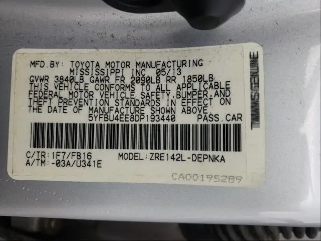 2013 TOYOTA COROLLA BASE