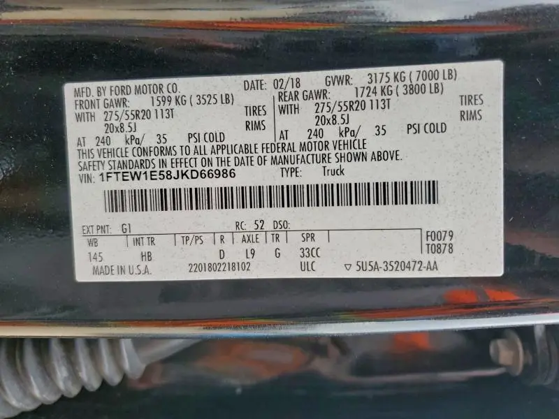 2018 FORD F150 SUPERCREW  