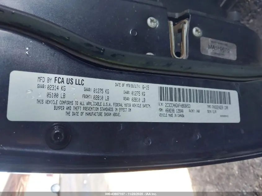 2015 CHRYSLER 300 LIMITED