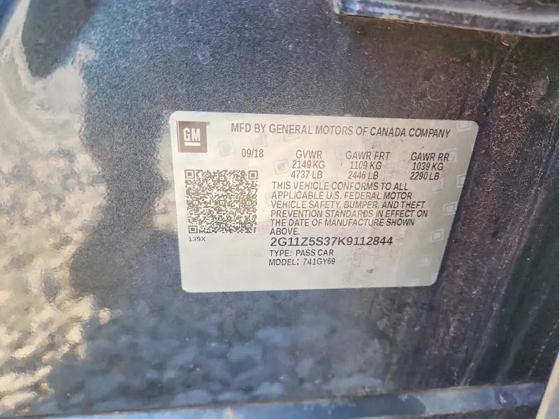2019 CHEVROLET IMPALA LT  