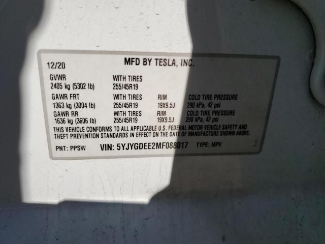 2021 TESLA MODEL Y 