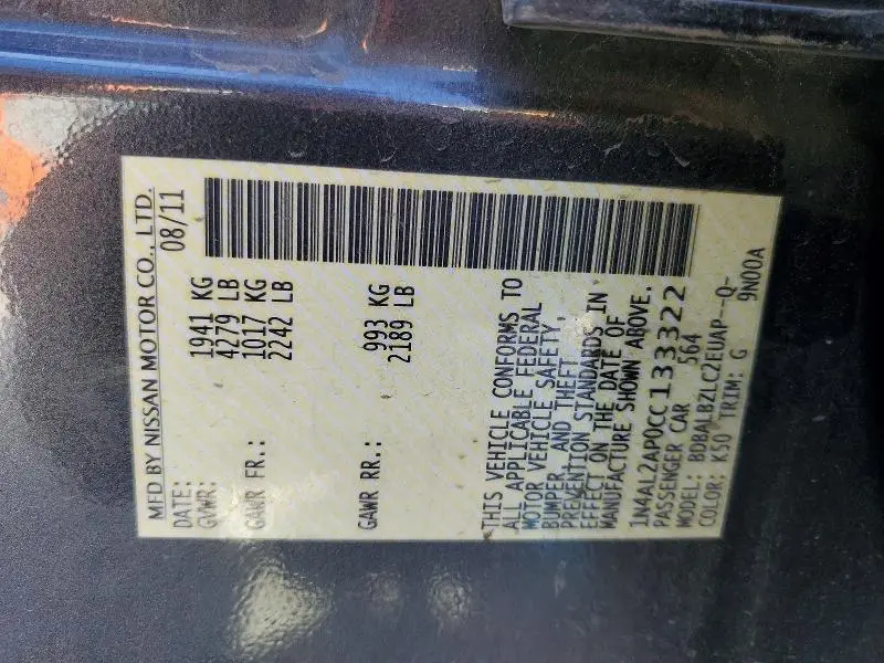 2012 NISSAN ALTIMA 2.5  