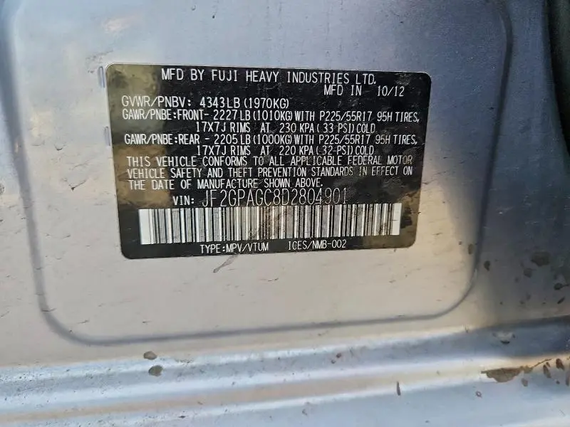 2013 SUBARU XV CROSSTREK 2.0 LIMITED  