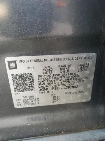 2018 CHEVROLET TRAX 1LT  