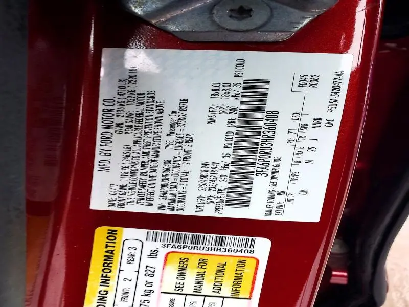 2017 FORD FUSION TITANIUM HEV  